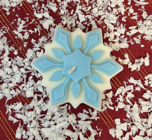 Vela decorativa • Copos de nieve