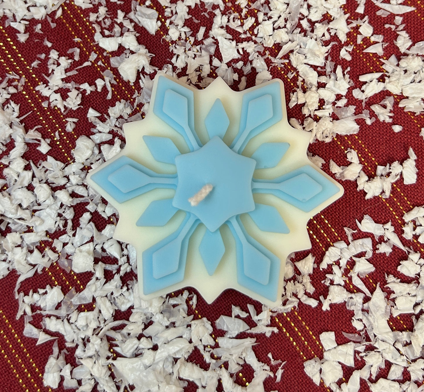 Vela decorativa • Copos de nieve