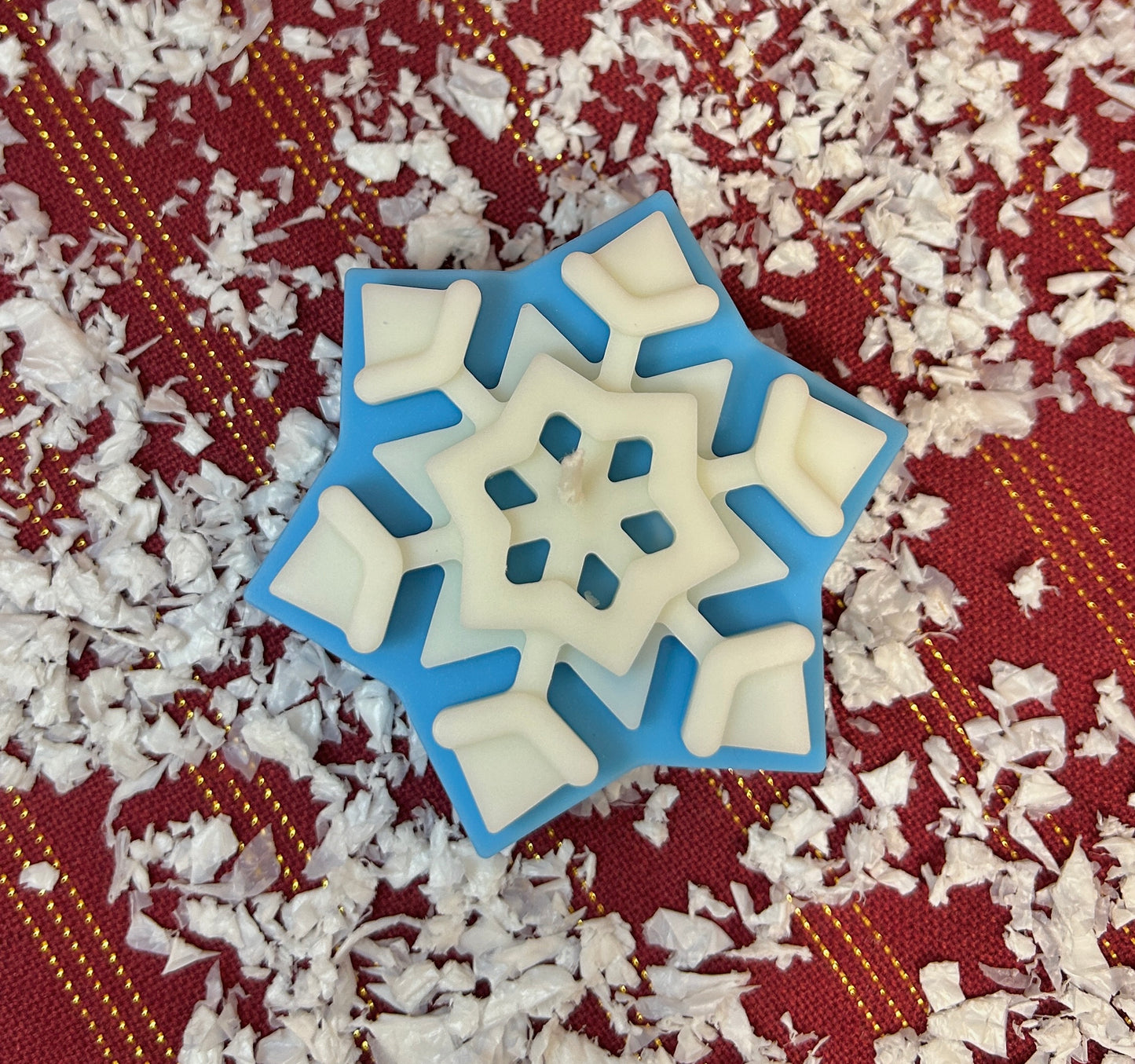 Vela decorativa • Copos de nieve
