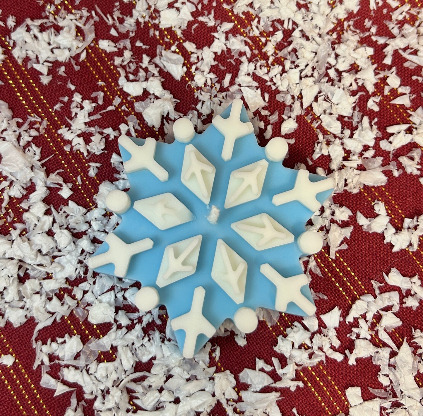 Vela decorativa • Copos de nieve